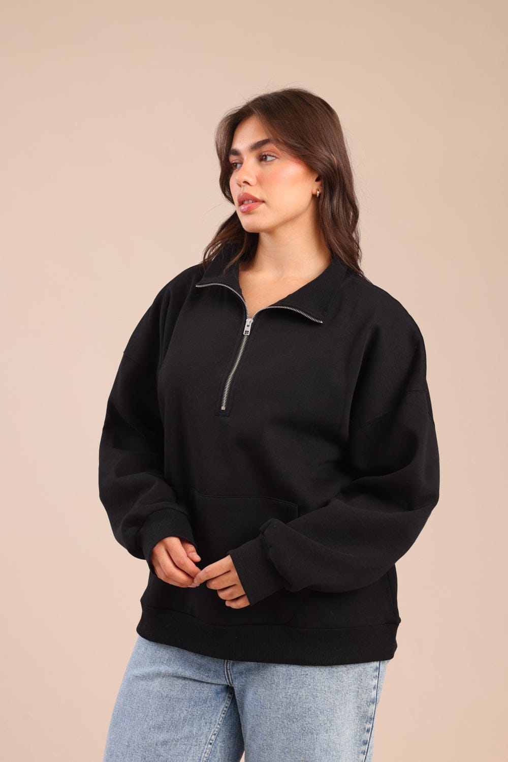 FOX פלאס נשים פוטרים פוטר חצי רוכסן| PLUS SIZE פוטר חצי רוכסן| PLUS SIZE