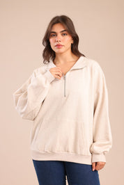 FOX פלאס נשים פוטרים פוטר חצי רוכסן| PLUS SIZE פוטר חצי רוכסן| PLUS SIZE