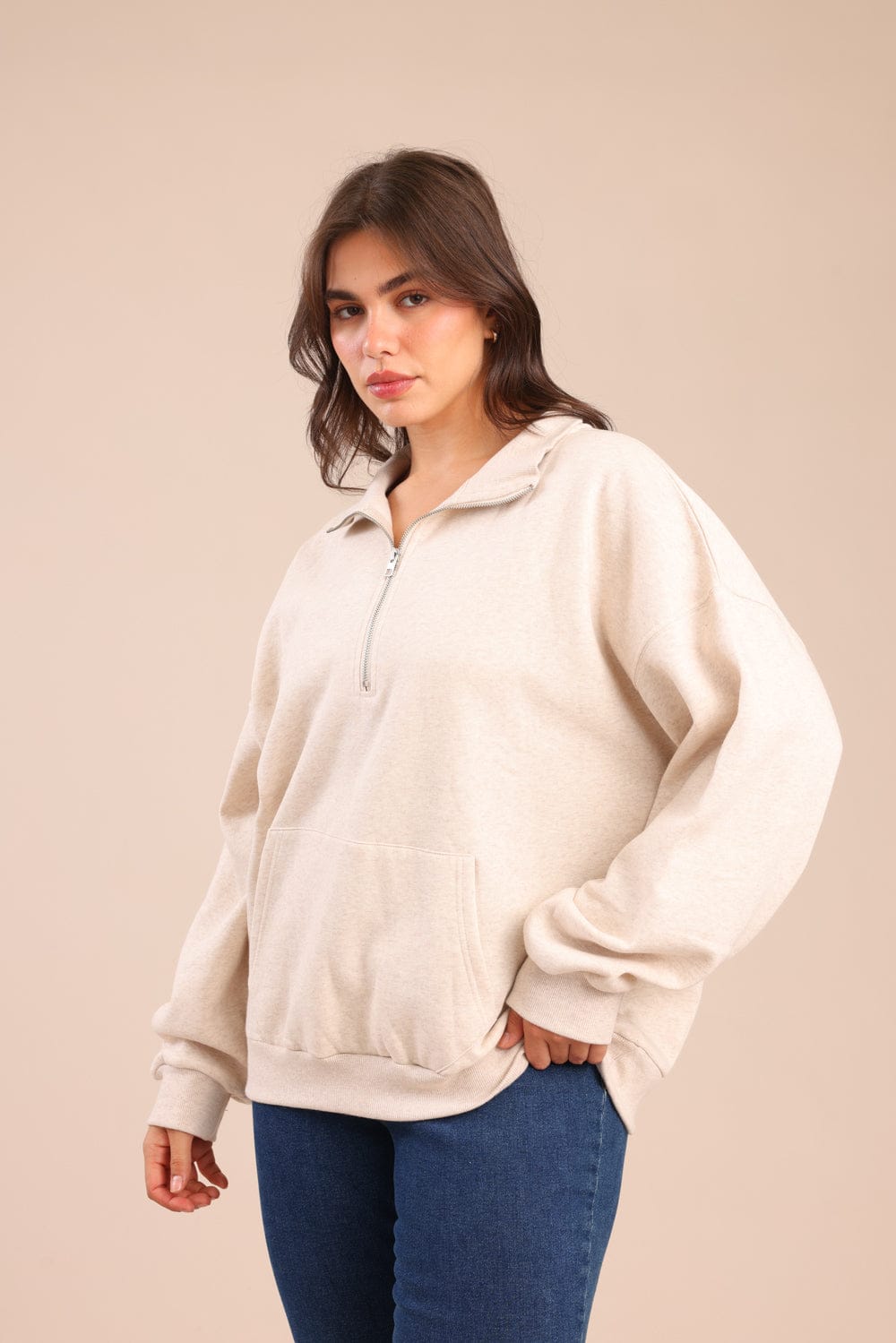 FOX פלאס נשים פוטרים פוטר חצי רוכסן| PLUS SIZE פוטר חצי רוכסן| PLUS SIZE