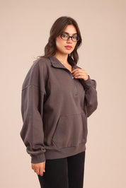 FOX פלאס נשים פוטרים פוטר חצי רוכסן| PLUS SIZE פוטר חצי רוכסן| PLUS SIZE