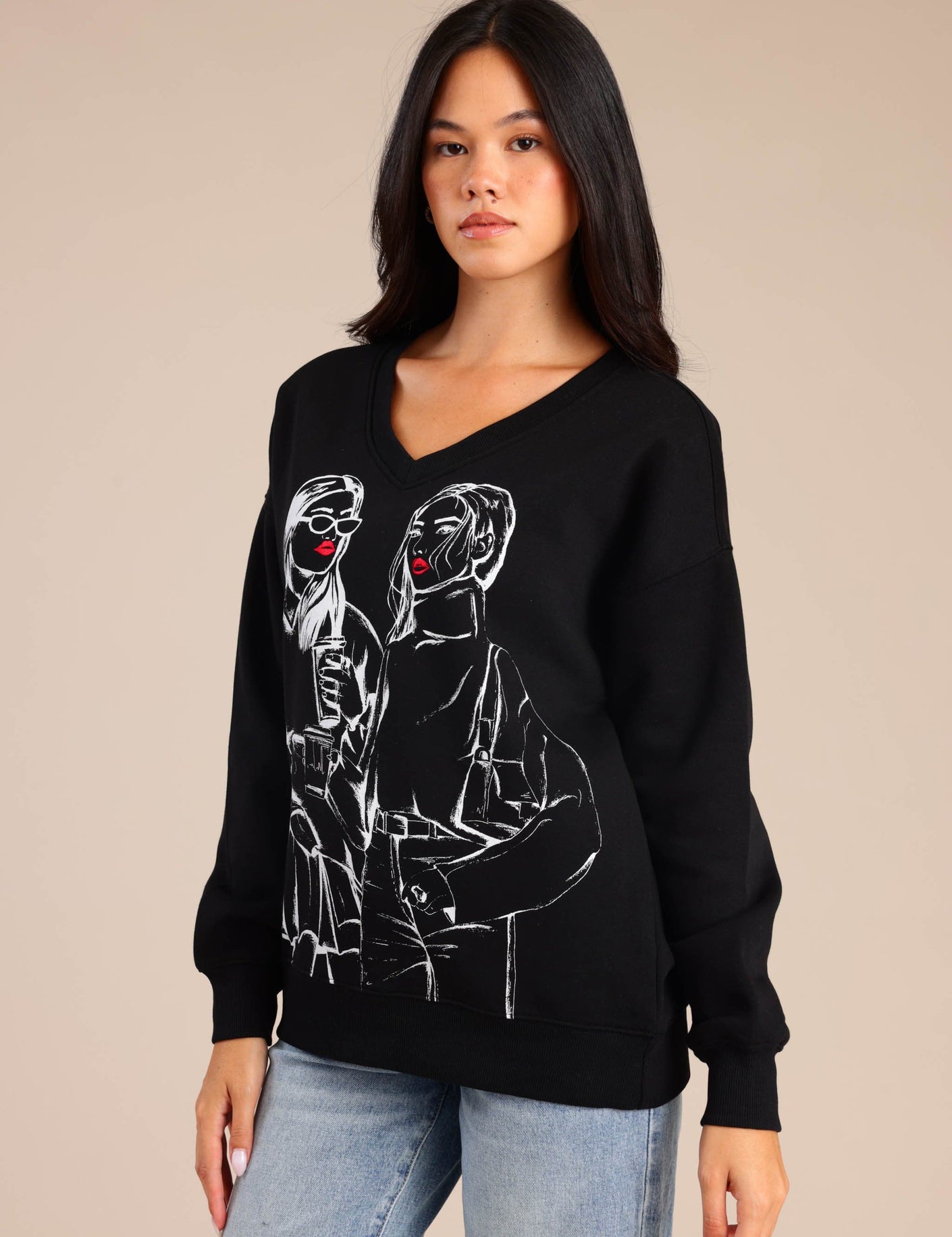 FOX נשים פוטרים פוטר עם הדפס פוטר עם הדפס