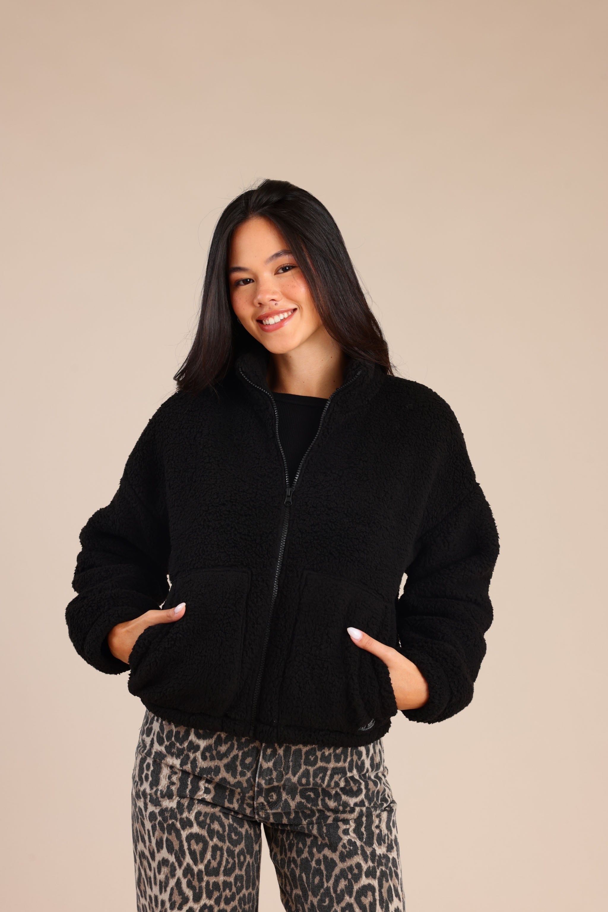 FOX נשים אחר קרדיגן פרווה קרדיגן פרווה