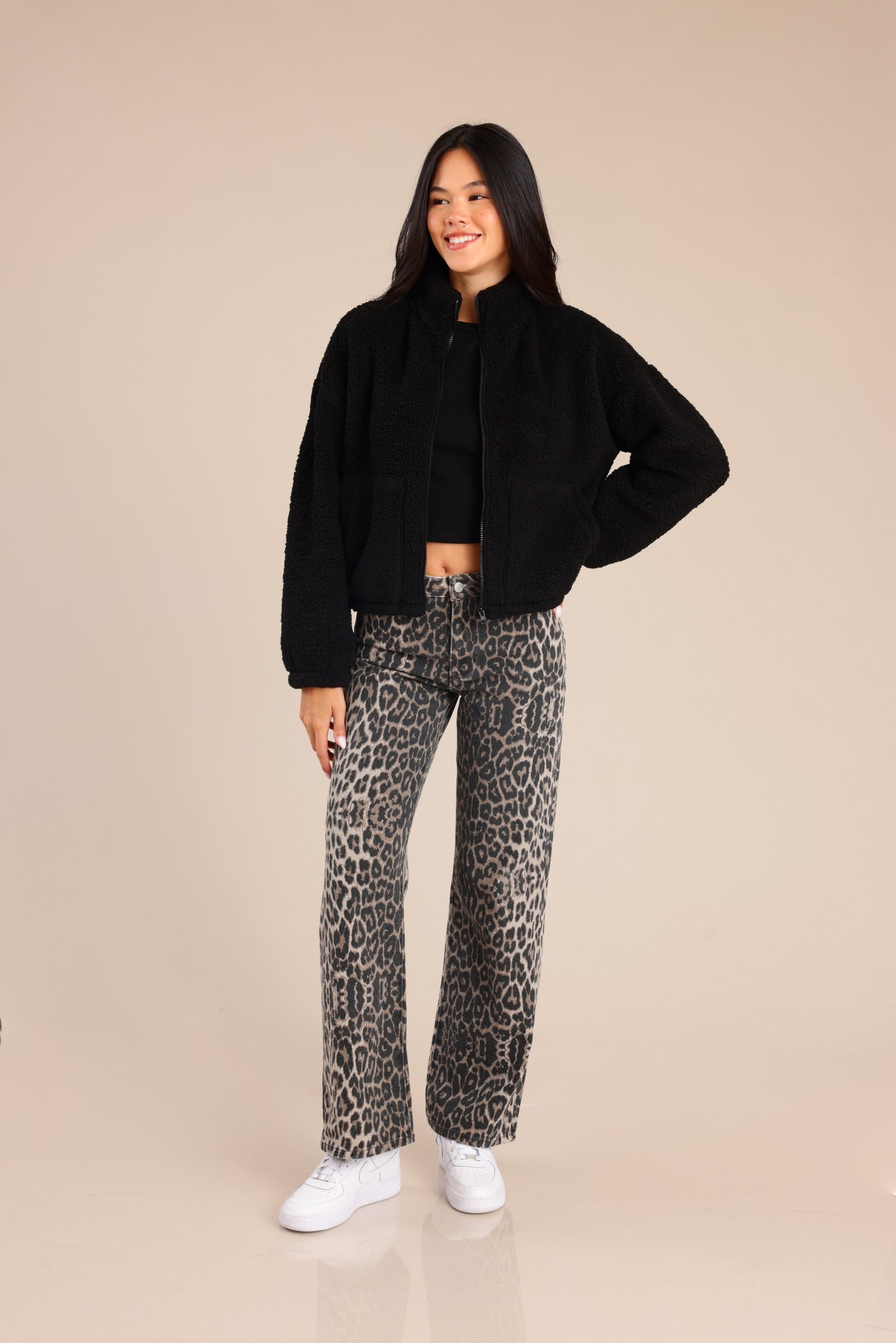 FOX נשים אחר קרדיגן פרווה קרדיגן פרווה