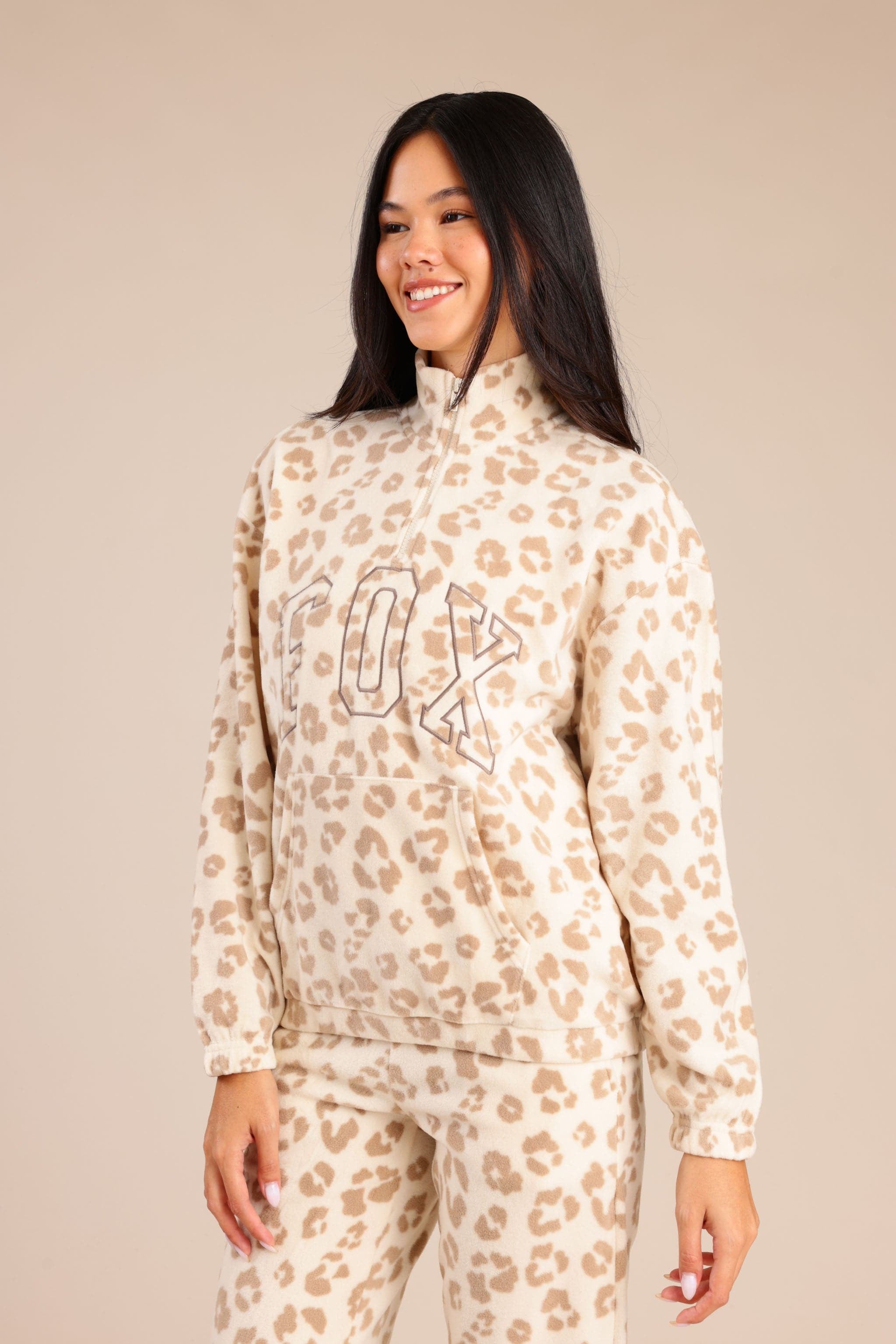 FOX נשים פליזים פליז חצי רוכסן פוקס פליז חצי רוכסן פוקס