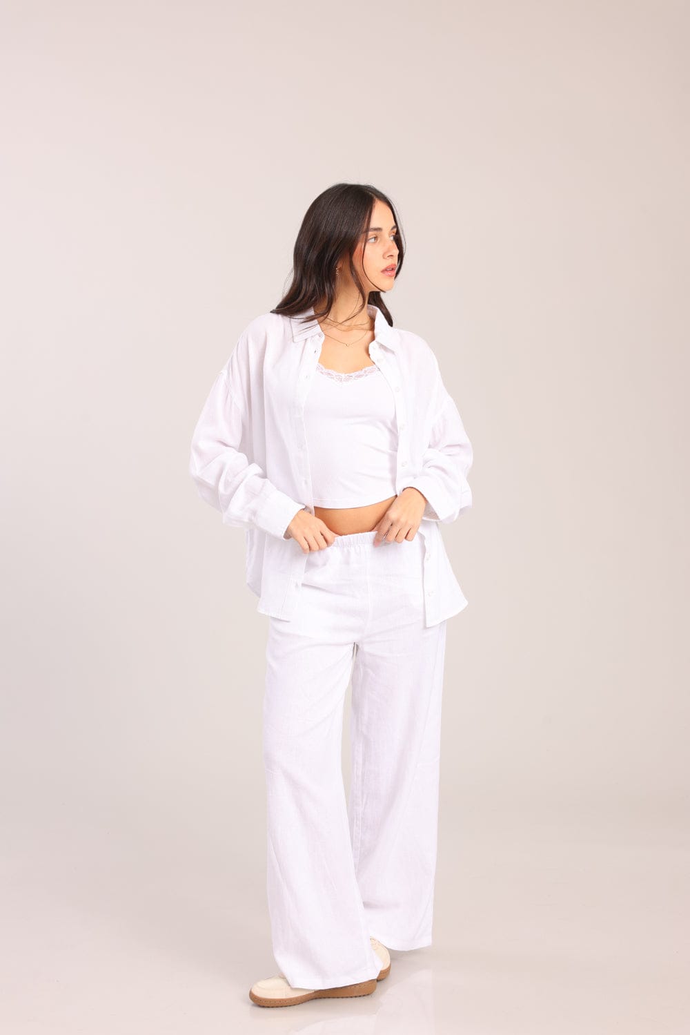 FOX נשים חולצה חולצה מכופתרת חולצה מכופתרת