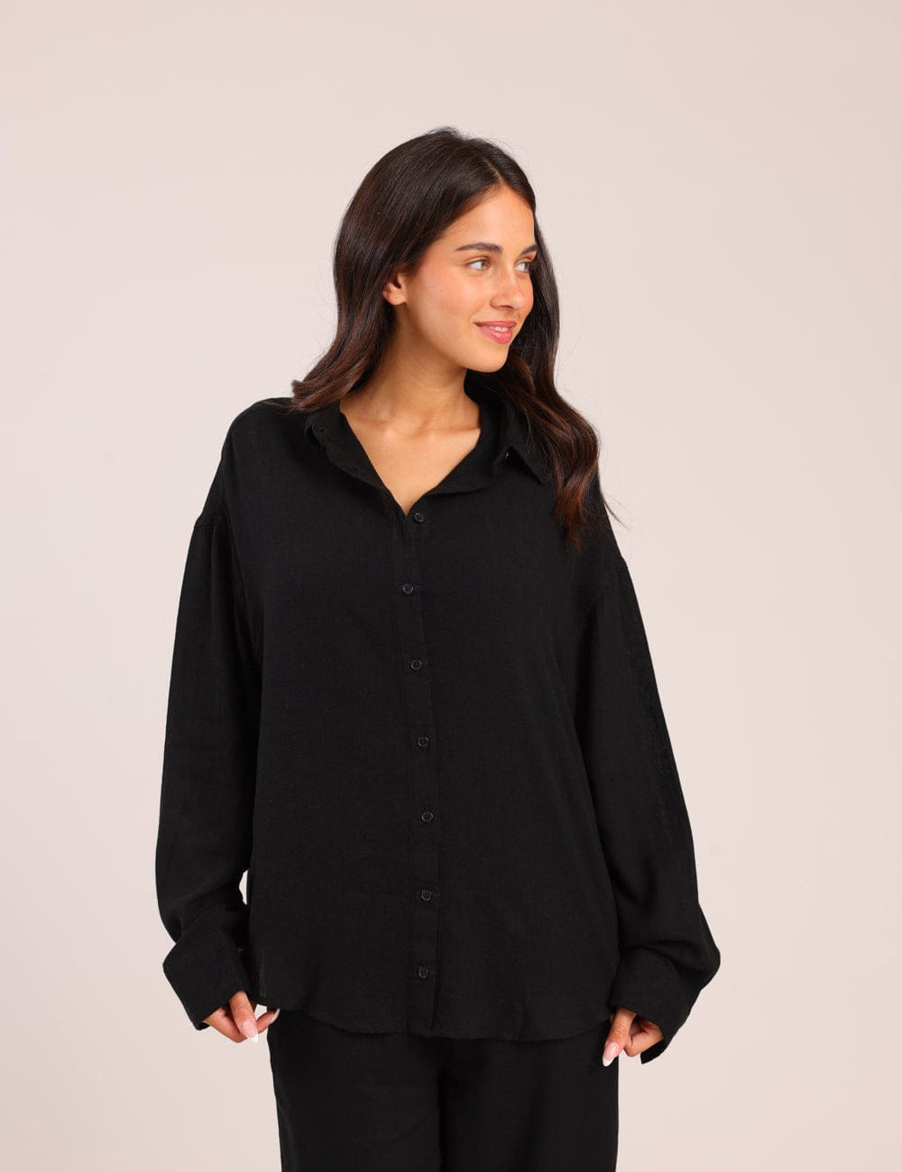 FOX נשים חולצה ארוכה חולצה מכופתרת חולצה מכופתרת