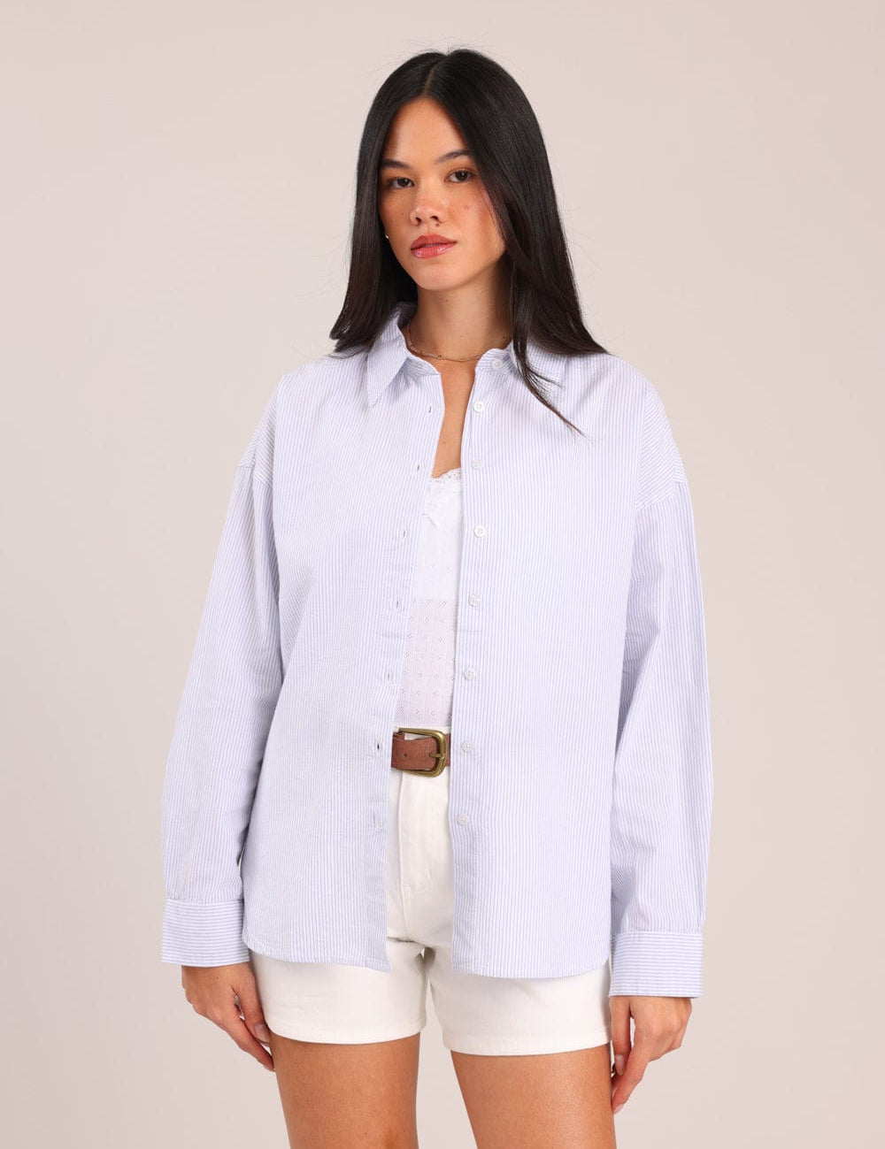 FOX נשים חולצה ארוכה חולצת נשים מכופתרת חולצת נשים מכופתרת