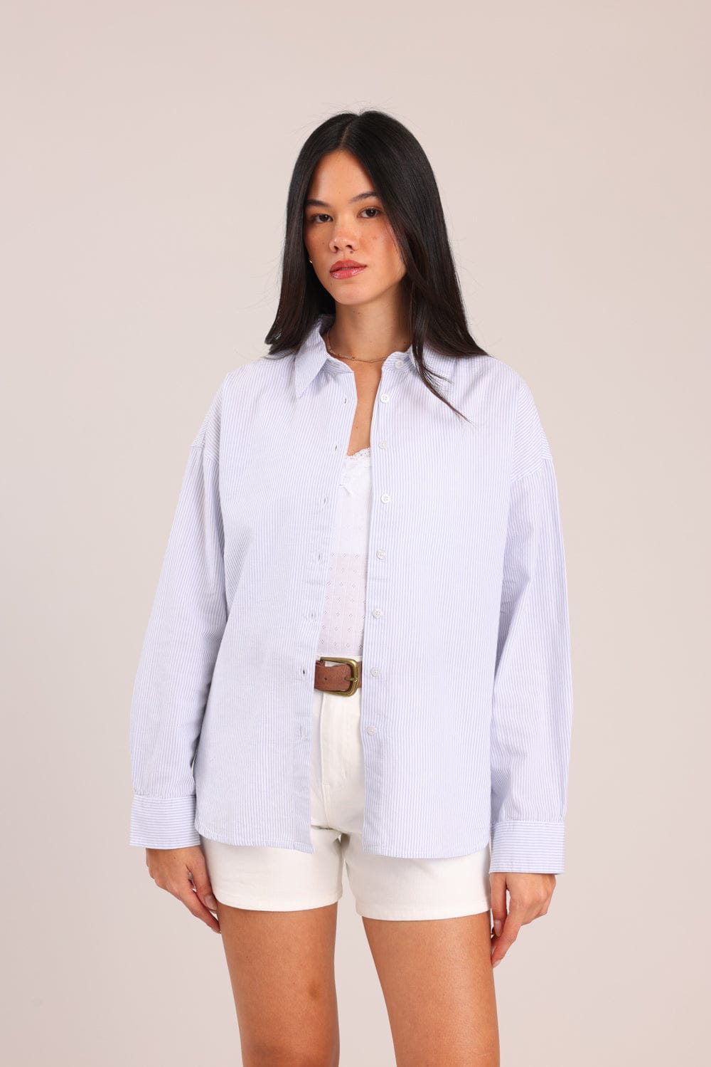 FOX נשים חולצה ארוכה חולצת נשים מכופתרת חולצת נשים מכופתרת