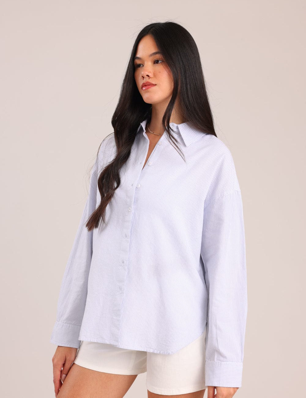 FOX נשים חולצה ארוכה חולצת נשים מכופתרת חולצת נשים מכופתרת