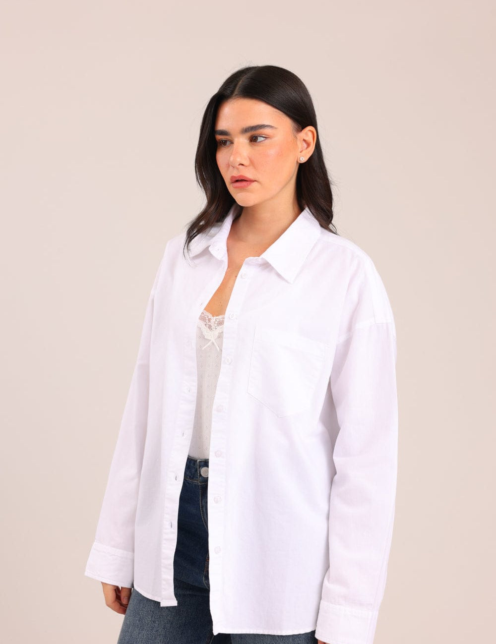 FOX נשים חולצה ארוכה חולצה מכופתרת חולצה מכופתרת