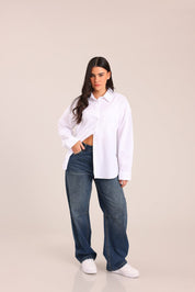 FOX נשים חולצה ארוכה חולצה מכופתרת חולצה מכופתרת