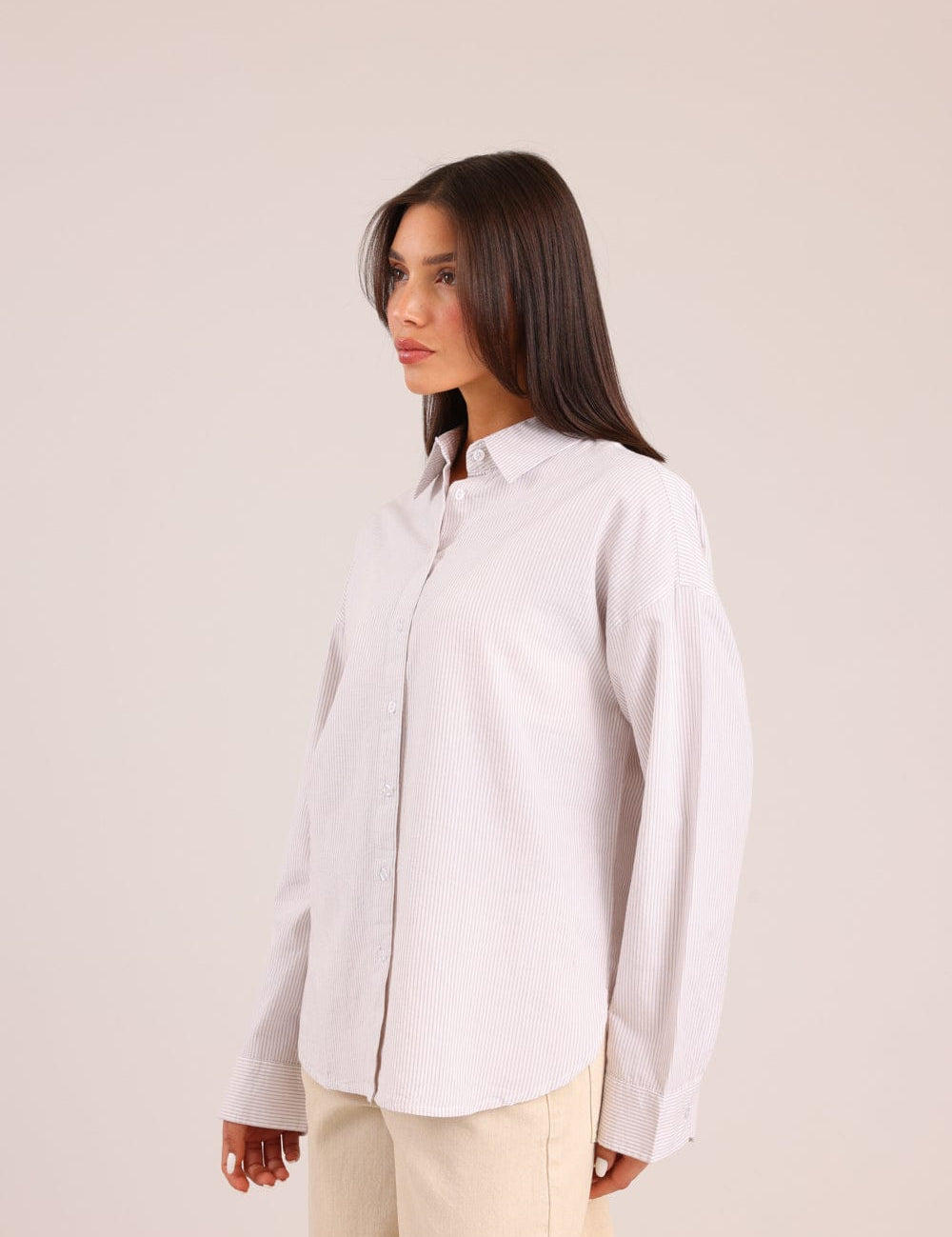 FOX נשים חולצה ארוכה חולצה מכופתרת חולצה מכופתרת