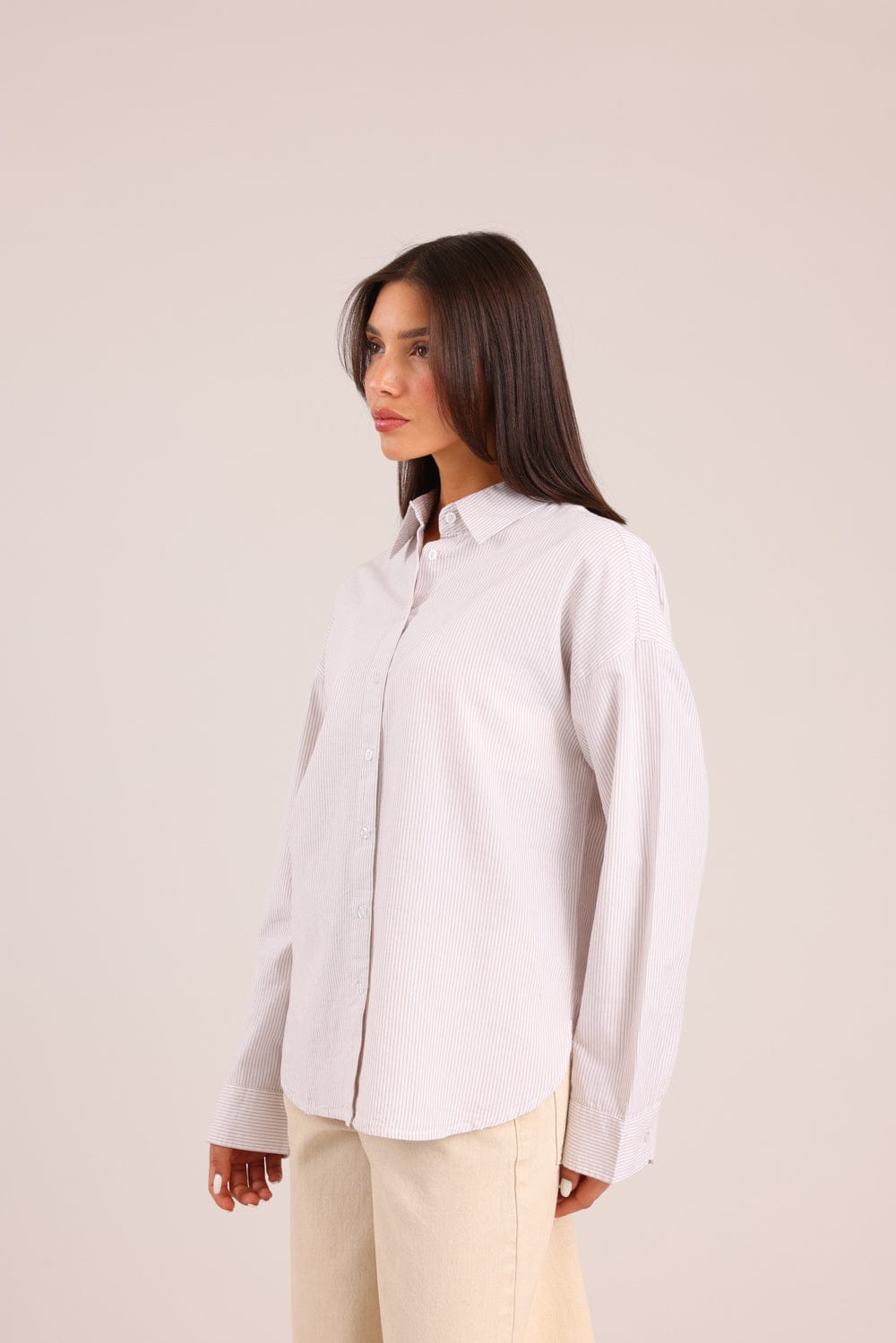 FOX נשים חולצה ארוכה חולצה מכופתרת חולצה מכופתרת