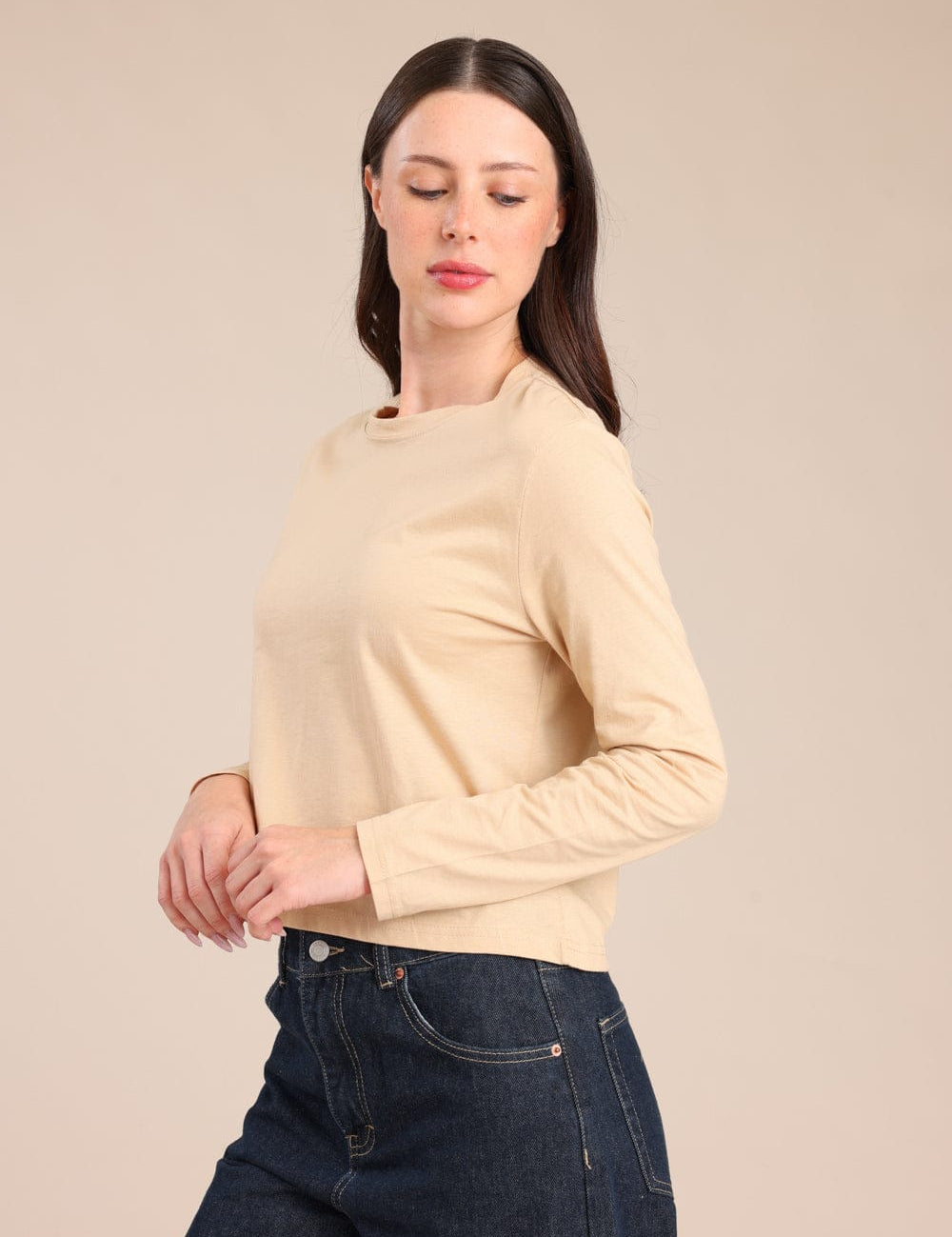 FOX נשים חולצה חולצה חלקה חולצה חלקה