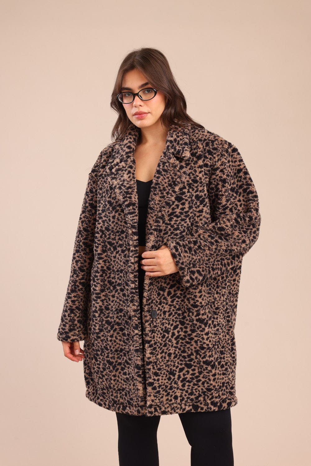 FOX פלאס נשים אחר 3-4XL מעיל מנומר| PLUS SIZE מעיל מנומר| PLUS SIZE 565195636201