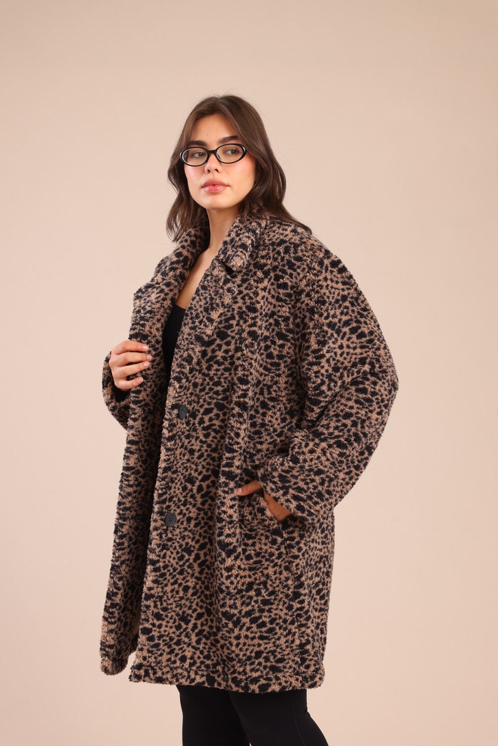 FOX פלאס נשים אחר 3-4XL מעיל מנומר| PLUS SIZE מעיל מנומר| PLUS SIZE 565195636201