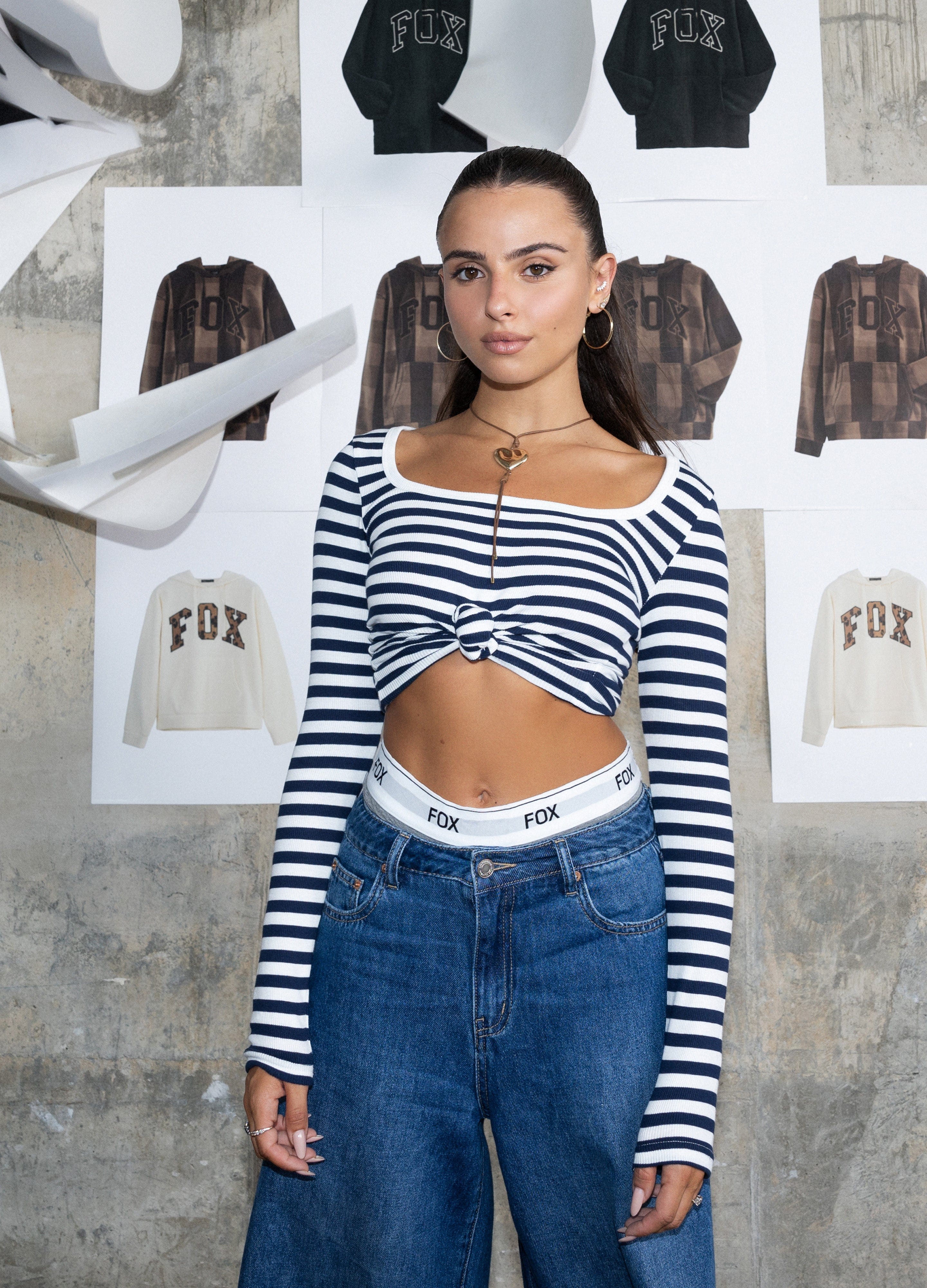 FOX נשים מכנסיים ג'ינס WIDE ג'ינס WIDE