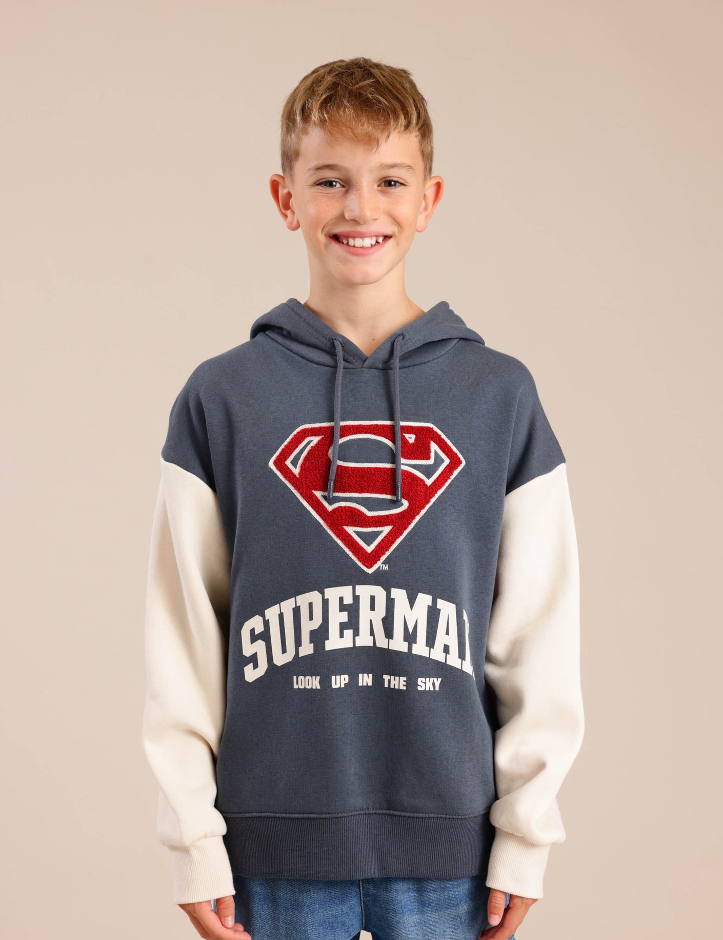 FOX בנים פוטרים פוטר קפוצ'ון ממותג סופרמן פוטר קפוצ'ון ממותג סופרמן