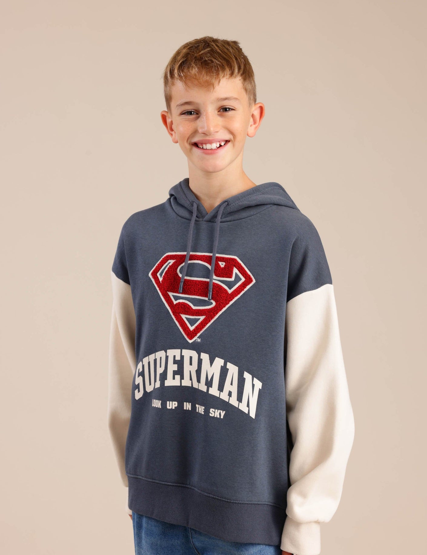 FOX בנים פוטרים פוטר קפוצ'ון ממותג סופרמן פוטר קפוצ'ון ממותג סופרמן