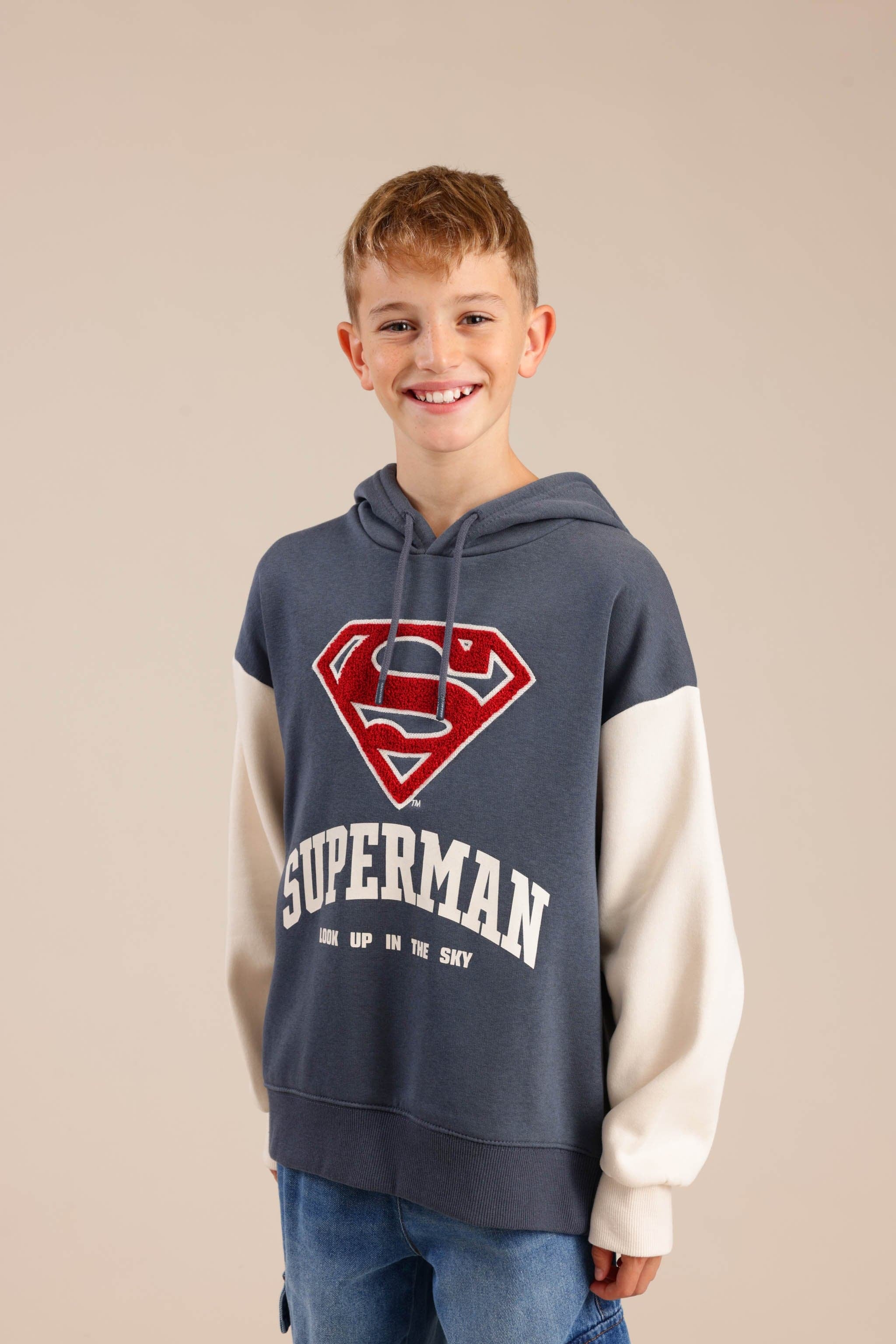 FOX בנים פוטרים פוטר קפוצ'ון ממותג סופרמן פוטר קפוצ'ון ממותג סופרמן