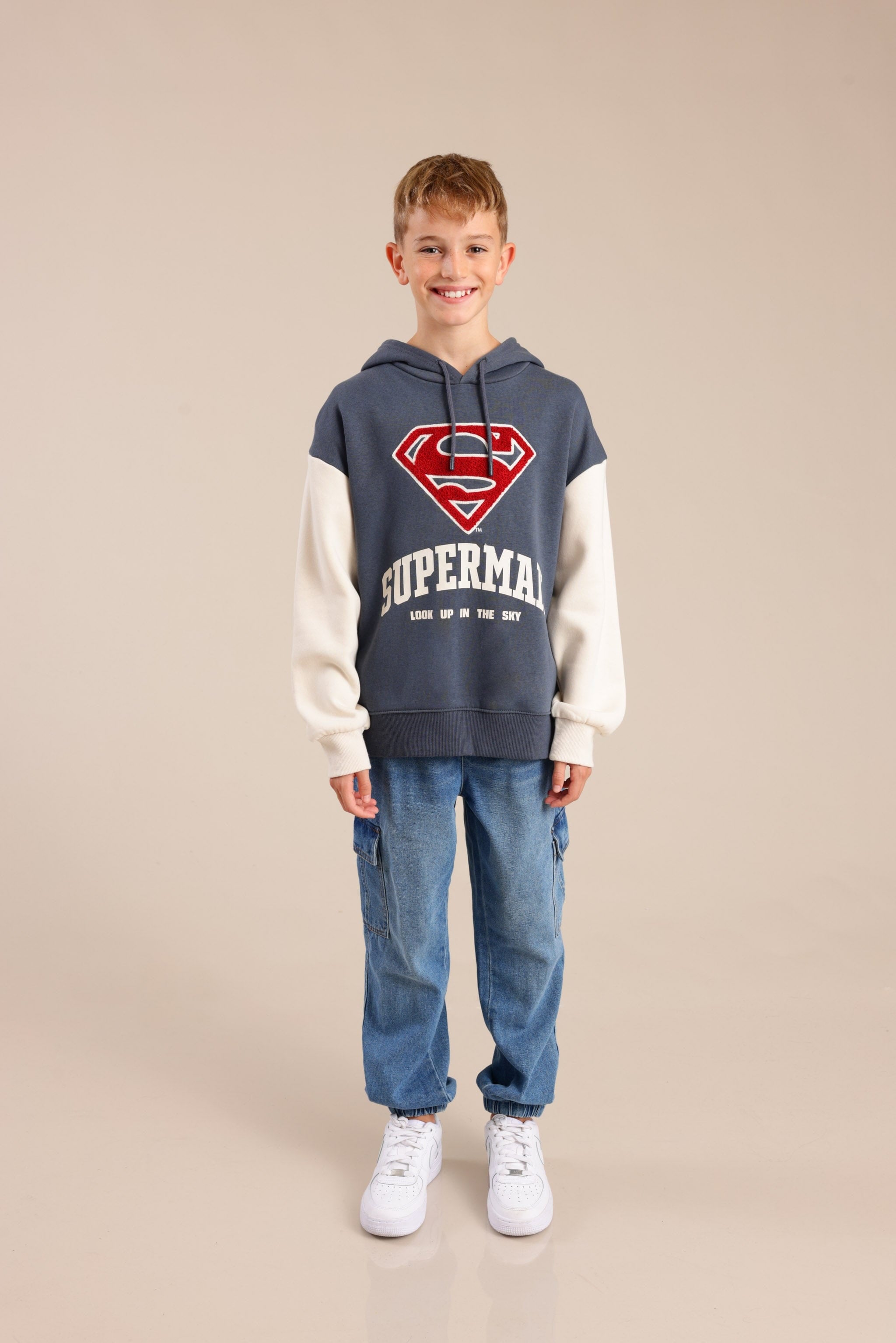 FOX בנים פוטרים פוטר קפוצ'ון ממותג סופרמן פוטר קפוצ'ון ממותג סופרמן