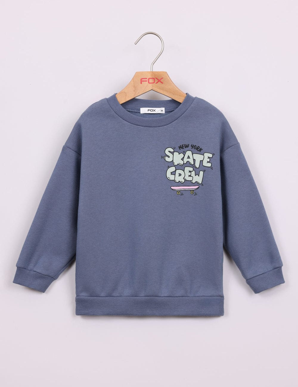 FOX תינוקות בנים פוטרים פוטר עם הדפס וצווארון עגול פוטר עם הדפס וצווארון עגול