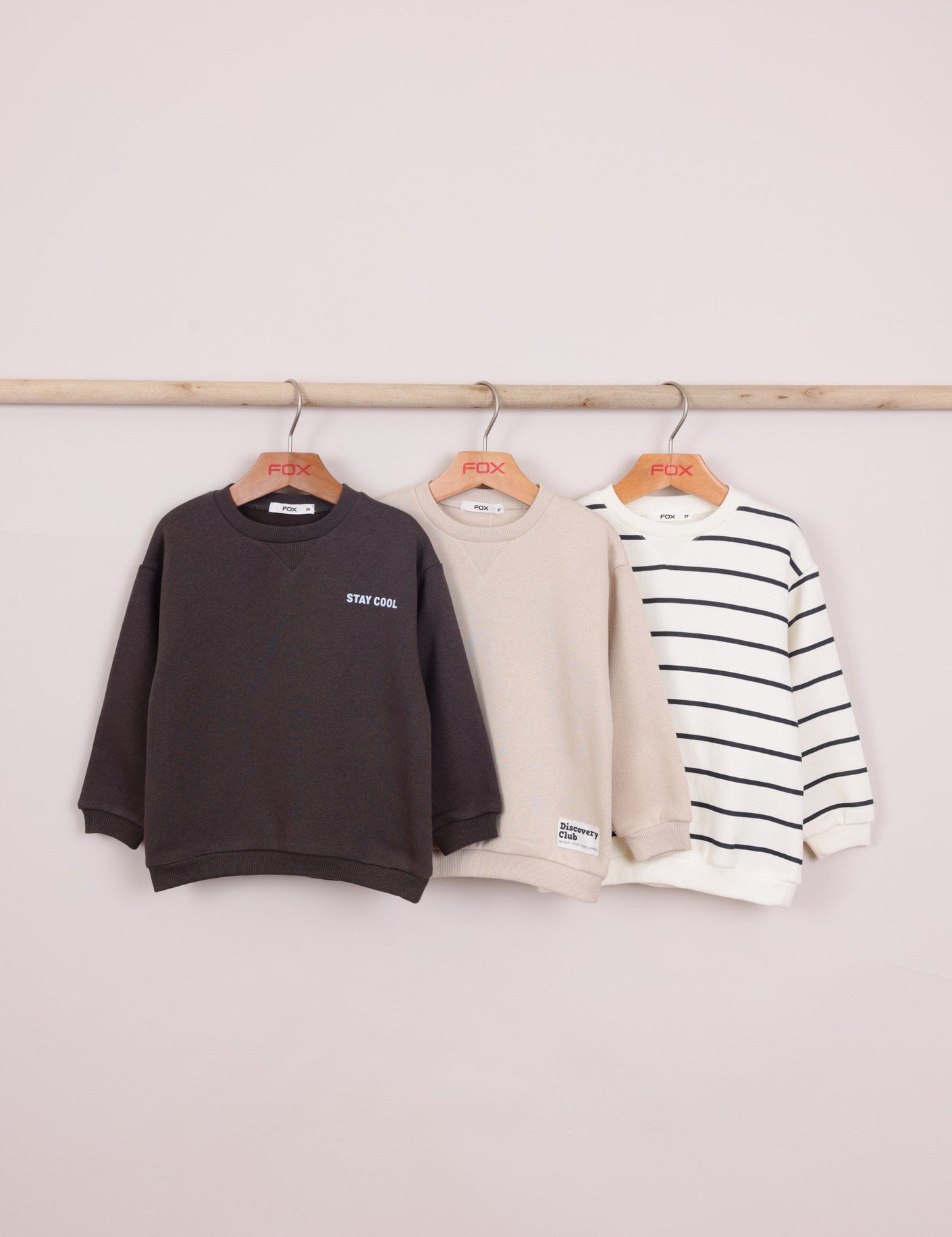 FOX תינוקות בנים פוטרים מארז 3 חולצות פוטר מארז 3 חולצות פוטר