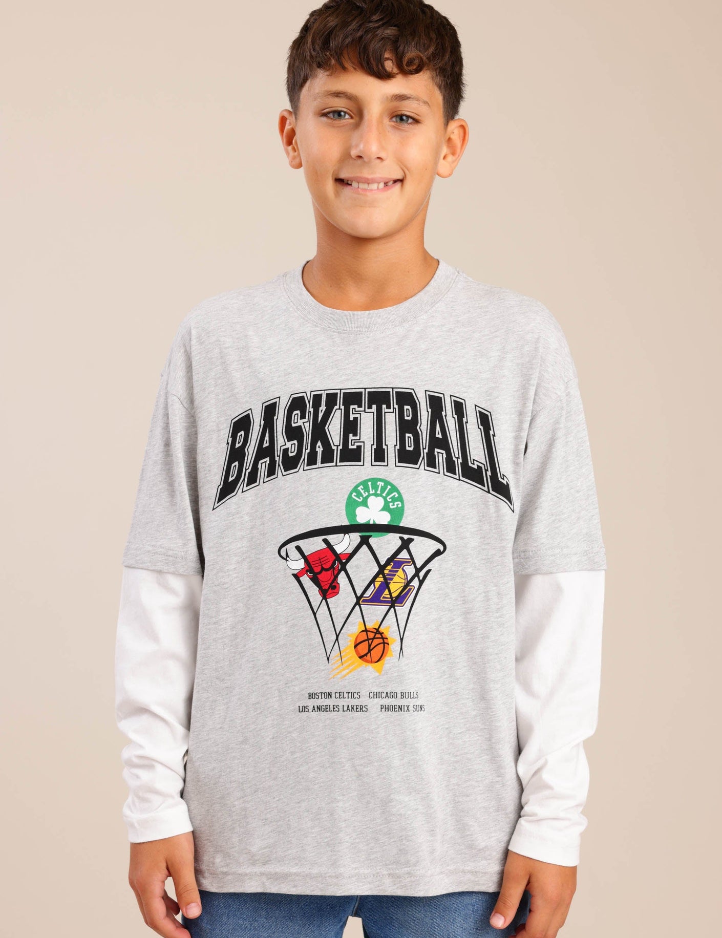 FOX בנים חולצה חולצה ממותגת NBA חולצה ממותגת NBA