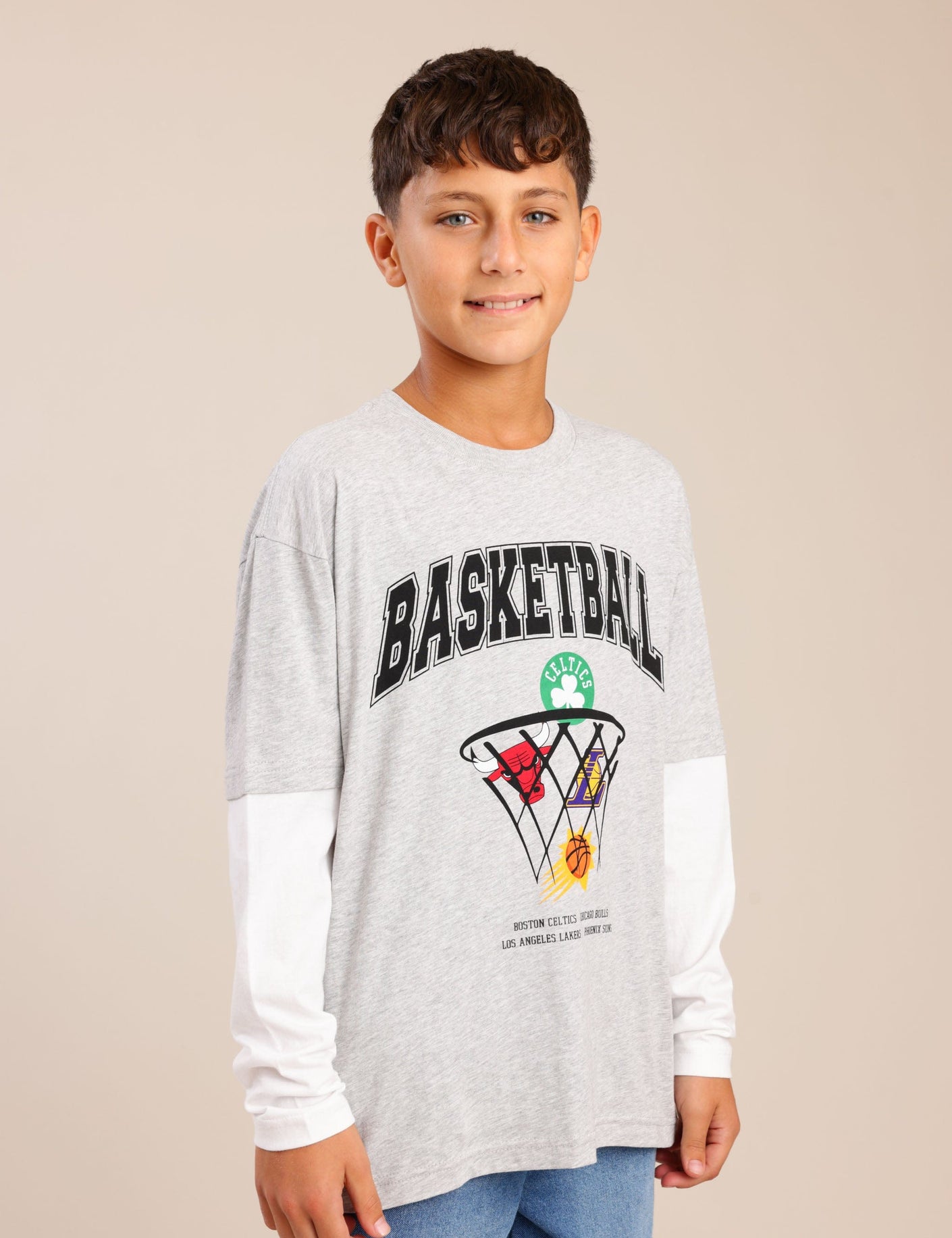 FOX בנים חולצה חולצה ממותגת NBA חולצה ממותגת NBA