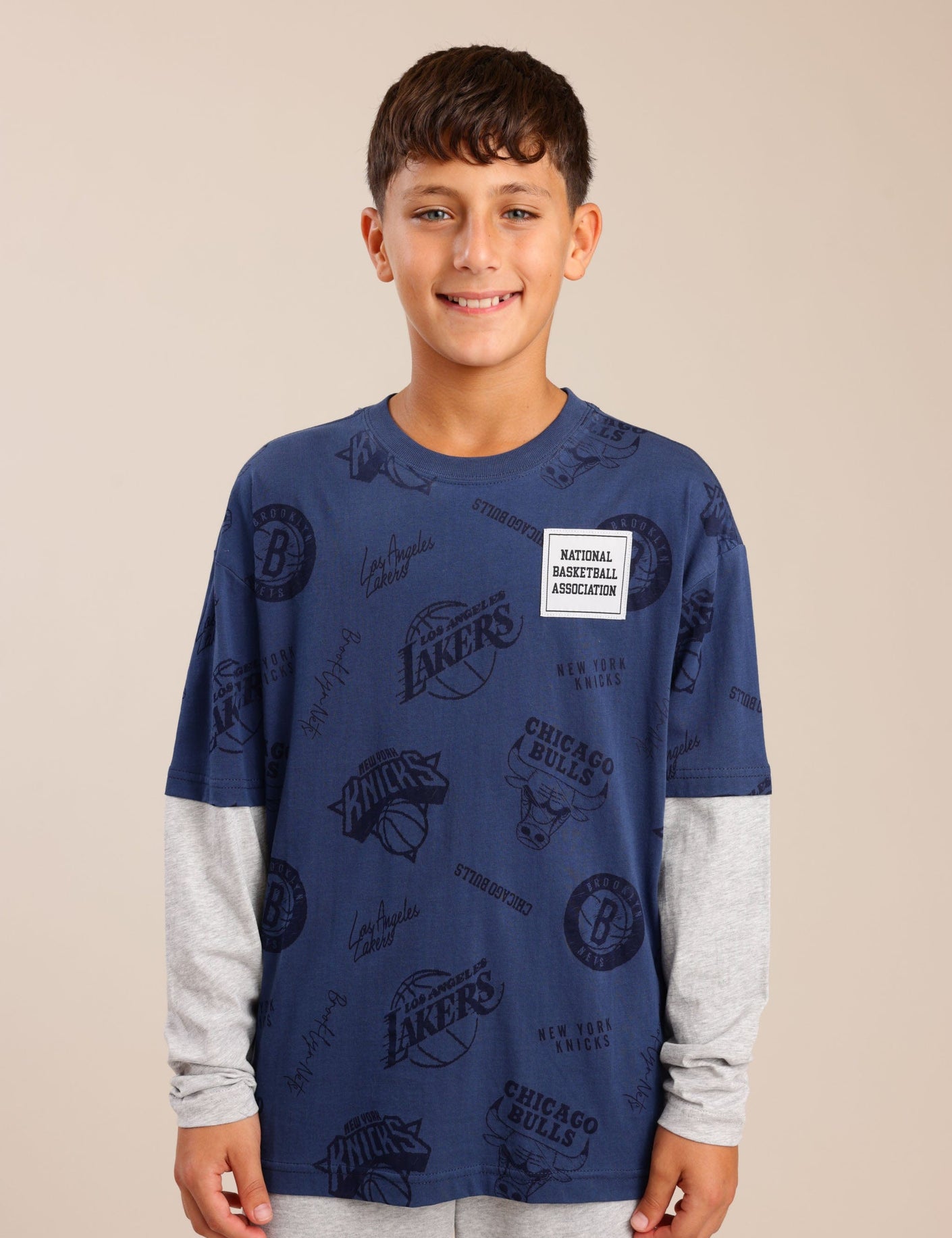 FOX בנים חולצה חולצה ממותגת NBA חולצה ממותגת NBA