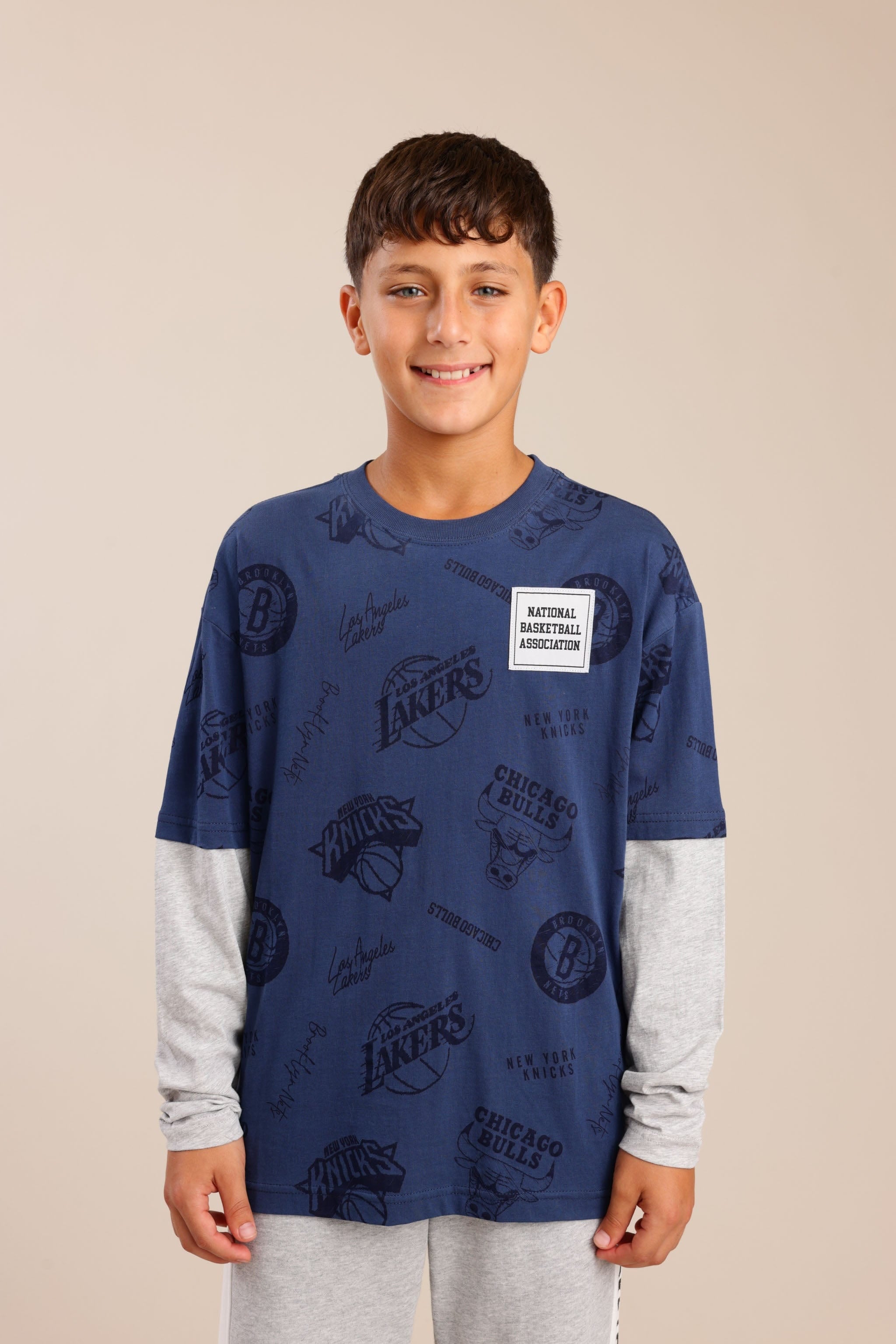 FOX בנים חולצה חולצה ממותגת NBA חולצה ממותגת NBA