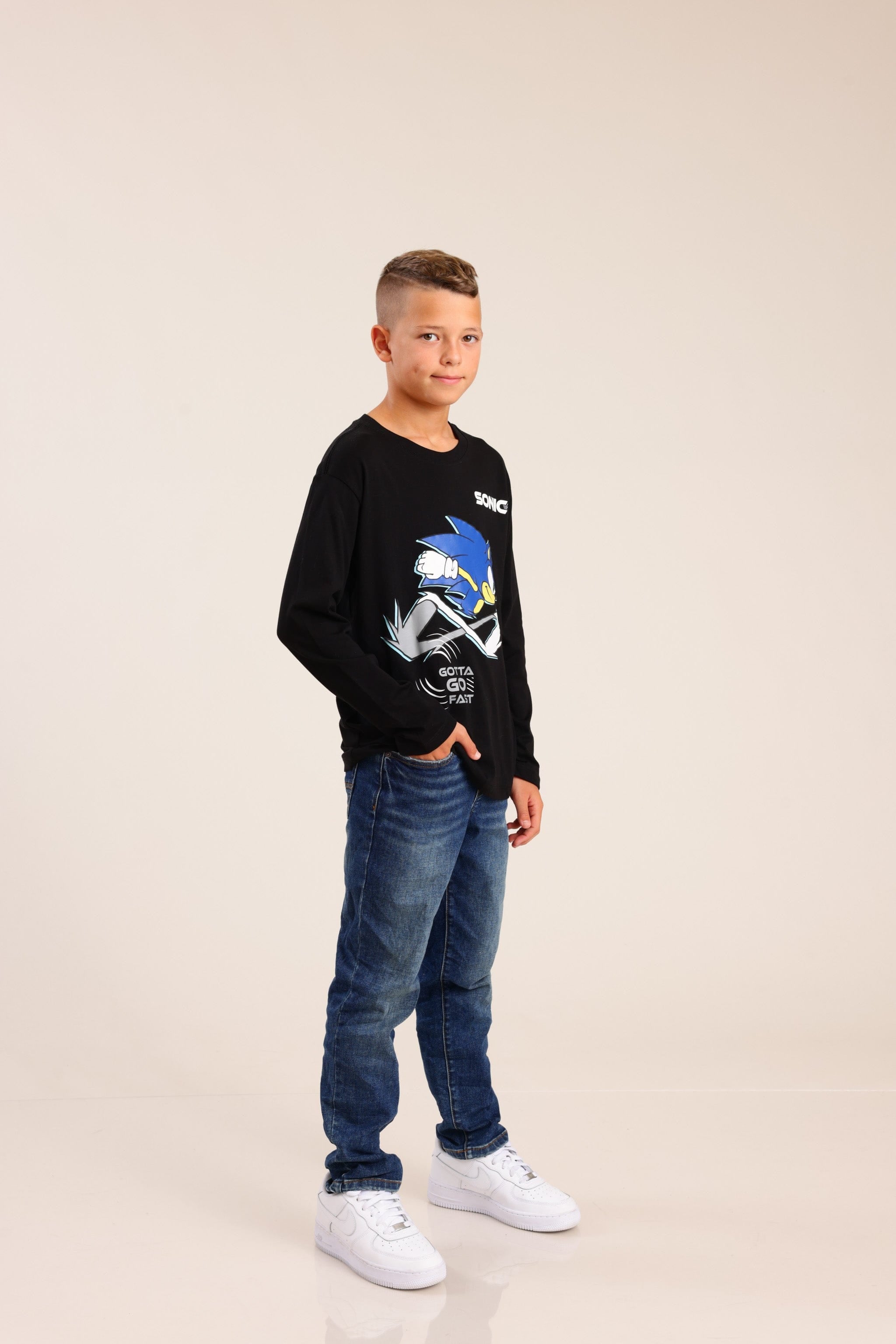 FOX בנים חולצה חולצה ממותגת סוניק חולצה ממותגת סוניק