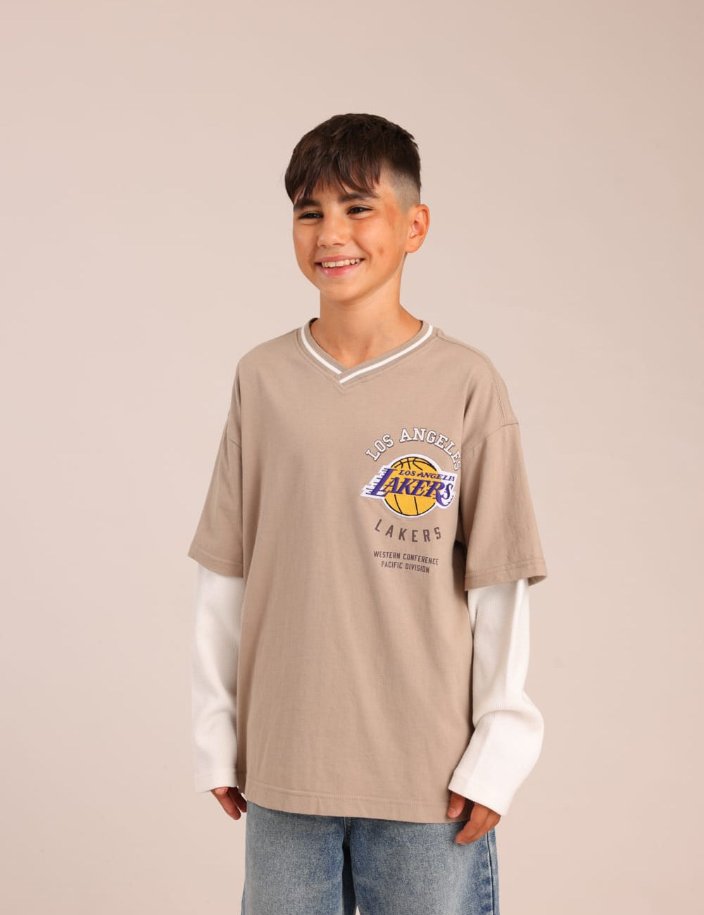 FOX בנים חולצה ארוכה חולצה ממותגת NBA חולצה ממותגת NBA