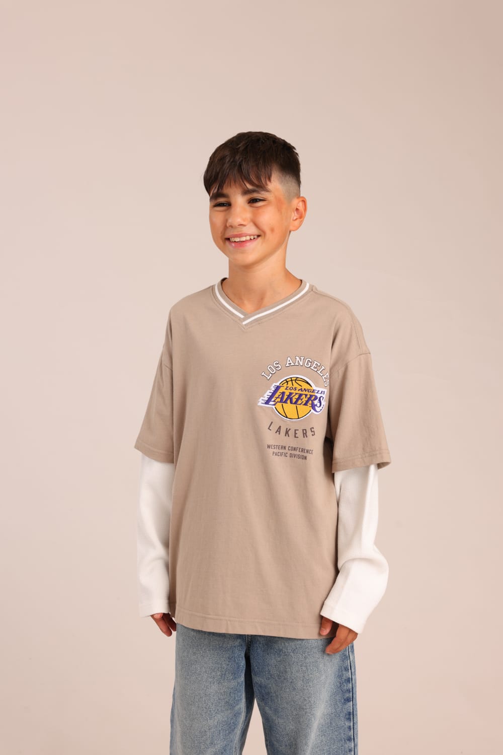FOX בנים חולצה ארוכה חולצה ממותגת NBA חולצה ממותגת NBA