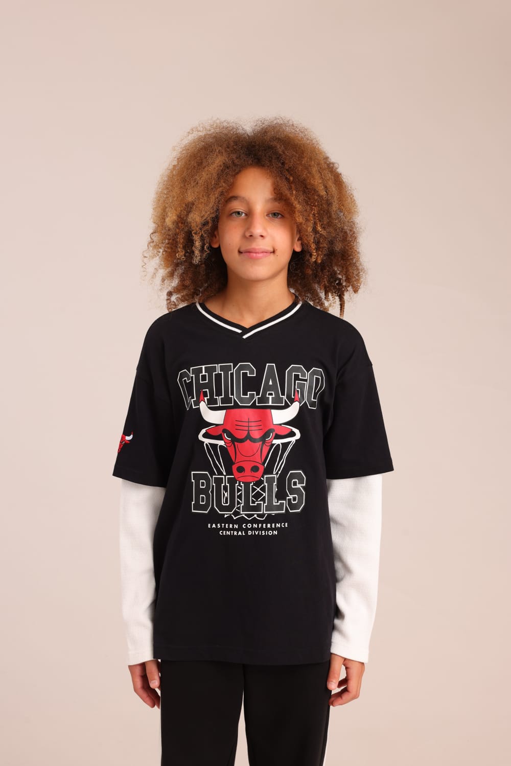 FOX בנים חולצה ארוכה חולצה ממותגת NBA חולצה ממותגת NBA
