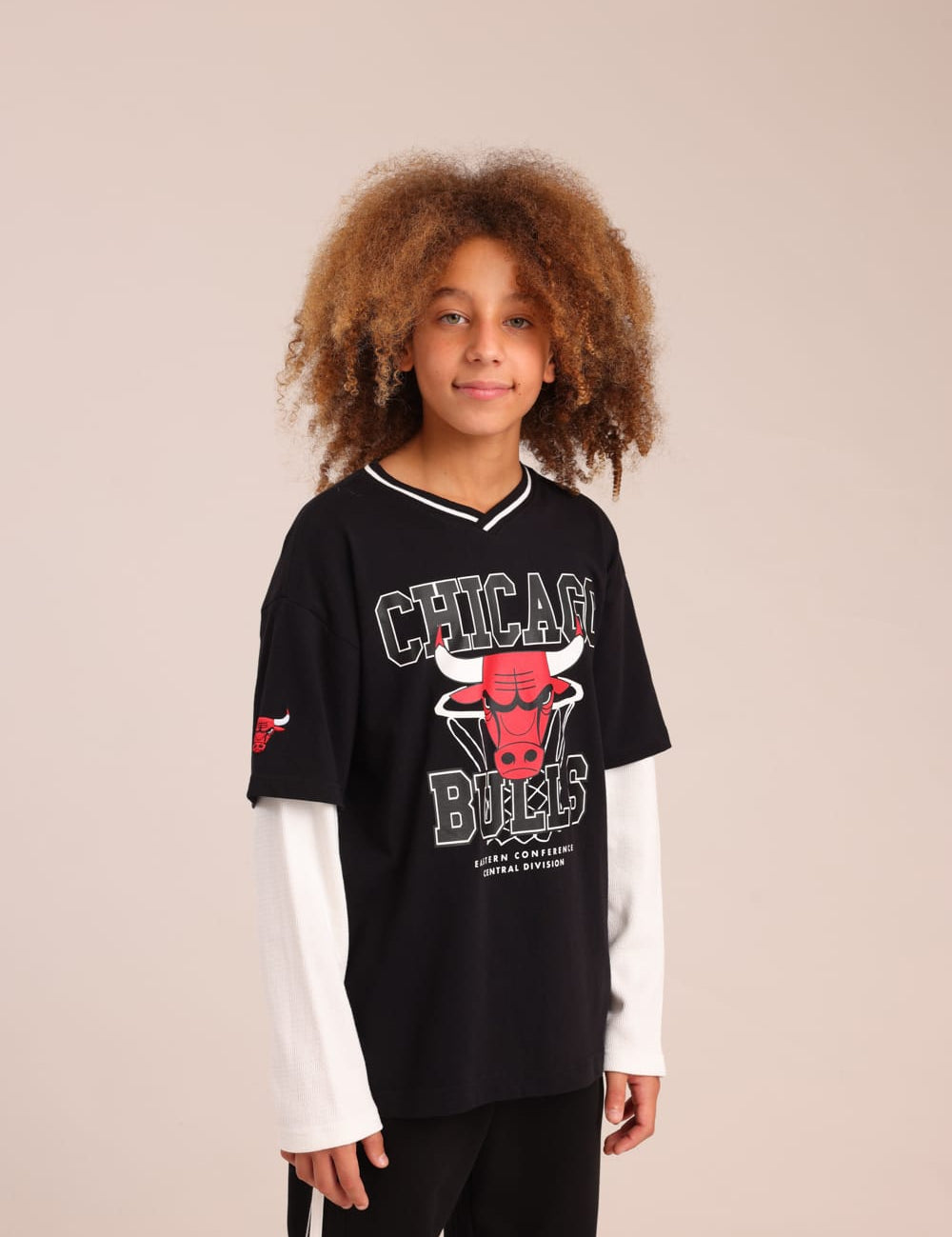 FOX בנים חולצה ארוכה חולצה ממותגת NBA חולצה ממותגת NBA