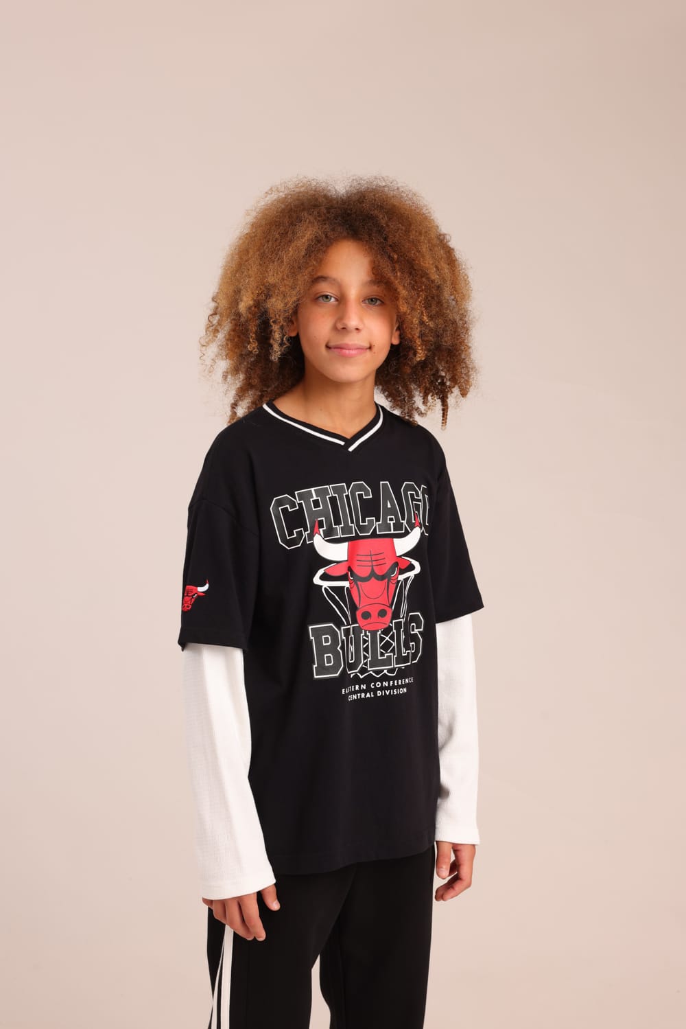 FOX בנים חולצה ארוכה חולצה ממותגת NBA חולצה ממותגת NBA