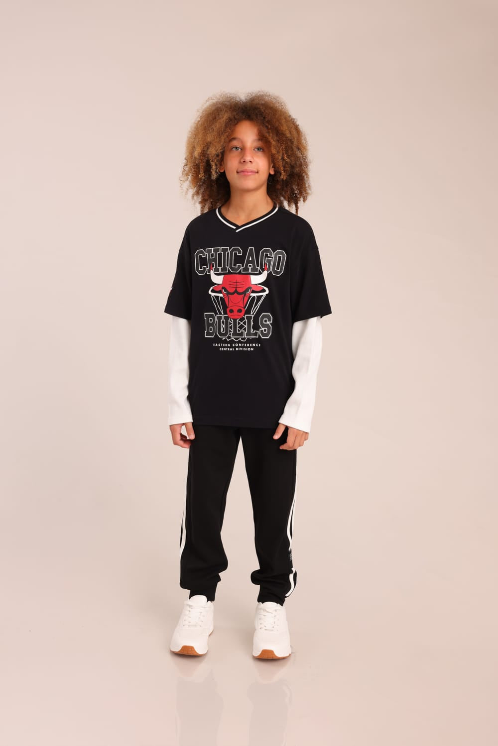 FOX בנים חולצה ארוכה חולצה ממותגת NBA חולצה ממותגת NBA