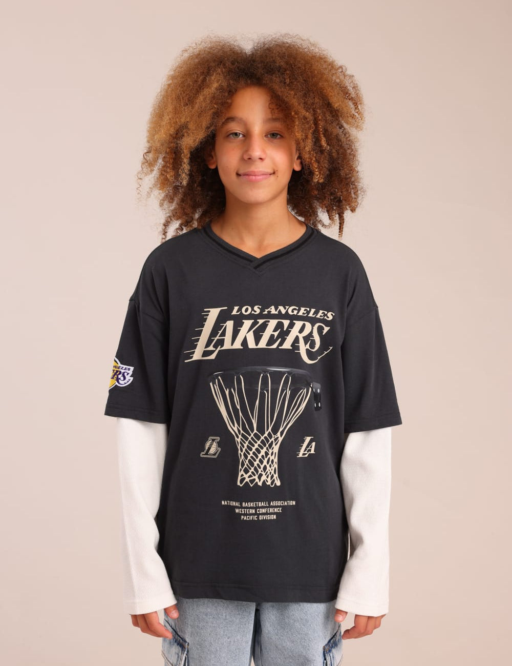 FOX בנים חולצה ארוכה חולצה ממותגת NBA חולצה ממותגת NBA