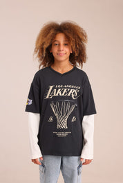 FOX בנים חולצה ארוכה חולצה ממותגת NBA חולצה ממותגת NBA