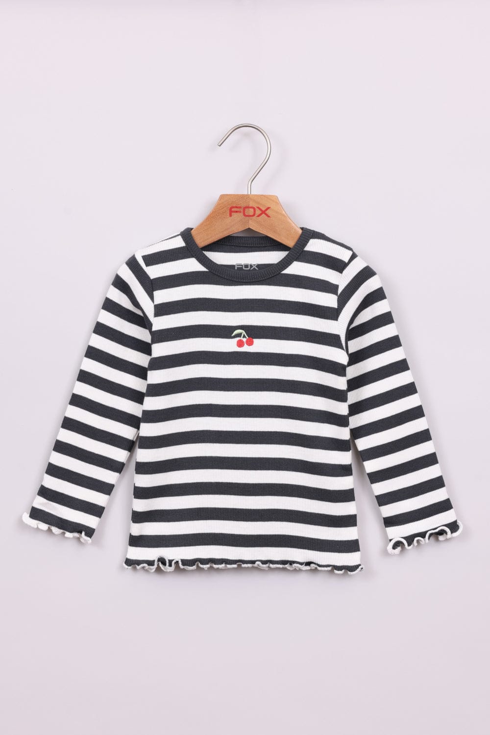 FOX תינוקות בנות חולצה חולצת ריב עם הדפס חולצת ריב עם הדפס