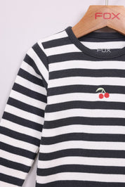 FOX תינוקות בנות חולצה חולצת ריב עם הדפס חולצת ריב עם הדפס