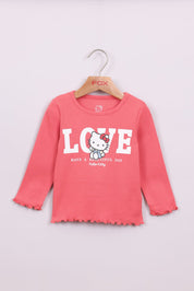 FOX תינוקות בנות חולצה חולצה ממותגת הלו קיטי חולצה ממותגת הלו קיטי