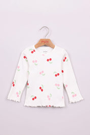 FOX תינוקות בנות חולצה חולצת ריב עם הדפס חולצת ריב עם הדפס