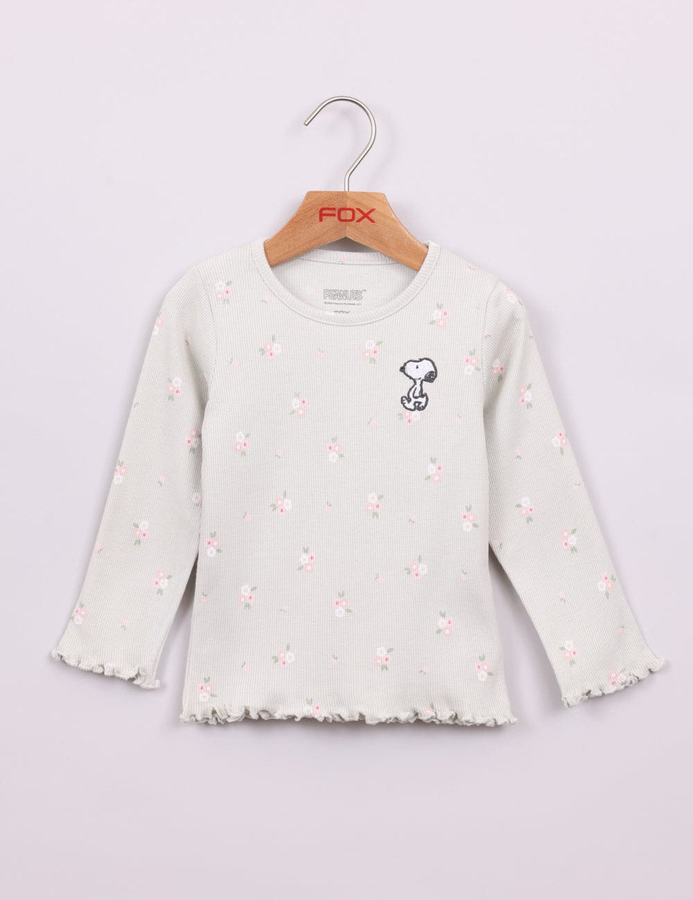 FOX תינוקות בנות חולצה חולצת ריב ממותגת סנופי חולצת ריב ממותגת סנופי