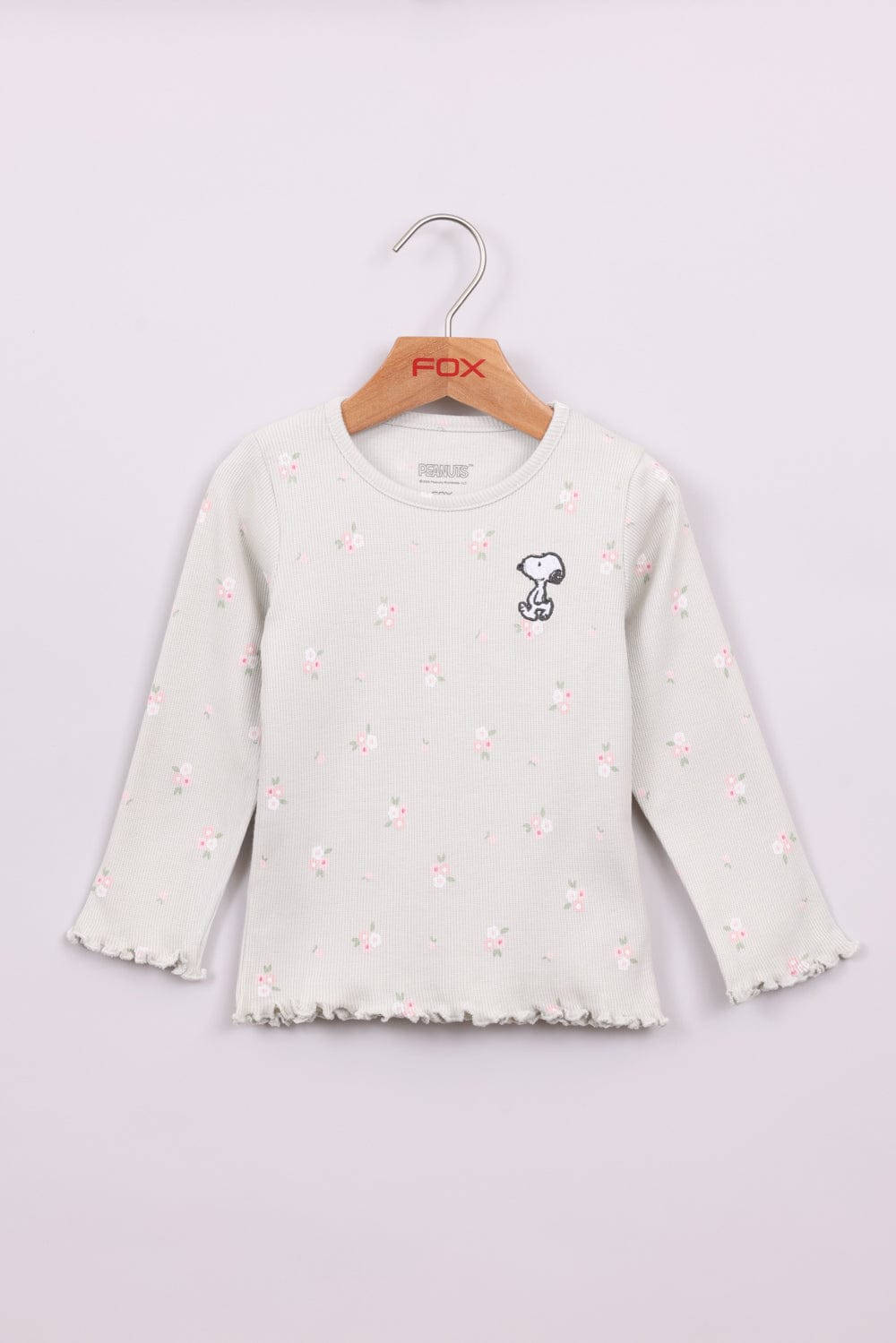 FOX תינוקות בנות חולצה חולצת ריב ממותגת סנופי חולצת ריב ממותגת סנופי