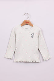 FOX תינוקות בנות חולצה חולצת ריב ממותגת סנופי חולצת ריב ממותגת סנופי