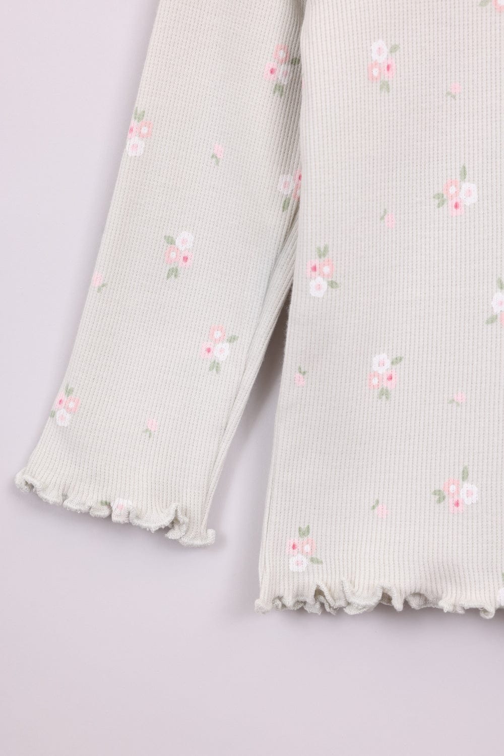 FOX תינוקות בנות חולצה חולצת ריב ממותגת סנופי חולצת ריב ממותגת סנופי