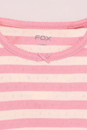 FOX תינוקות בנות חולצה ארוכה חולצת בייסיק ריב חולצת בייסיק ריב