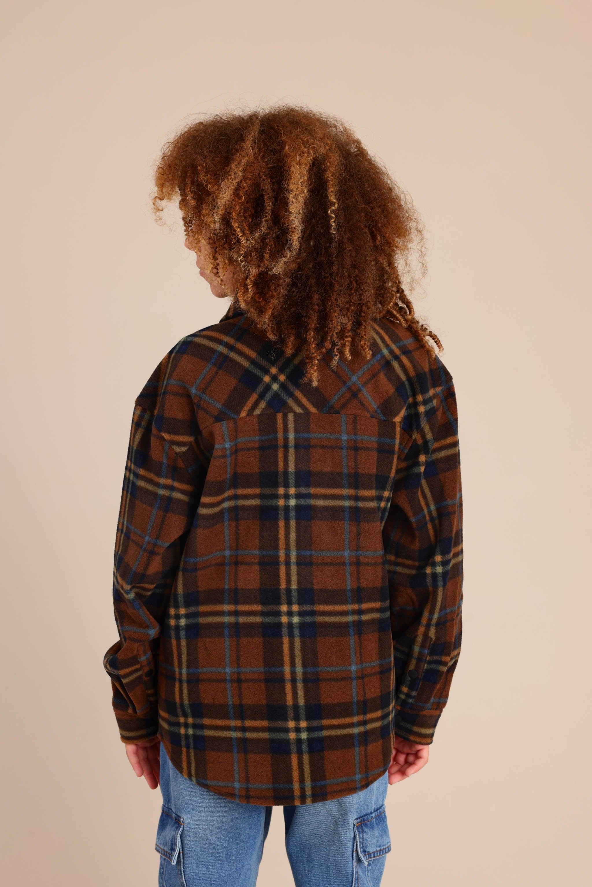 FOX בנים פליזים חולצת פליז מכופתרת חולצת פליז מכופתרת